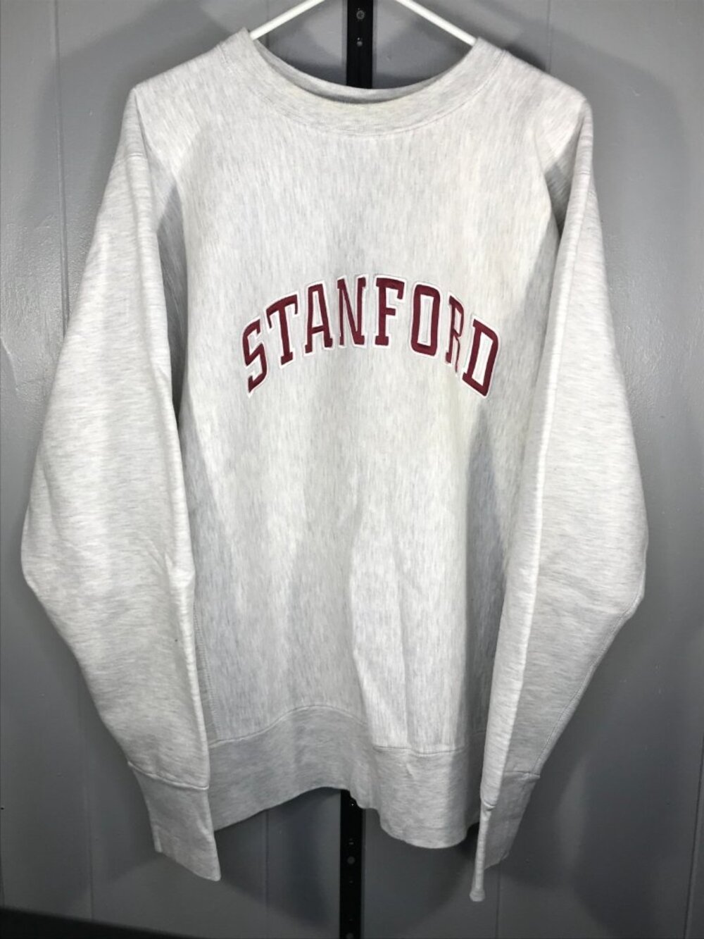 Vintage 90s Stanford University MV Pro Weave Preppy Crewneck Mens LG Grunge